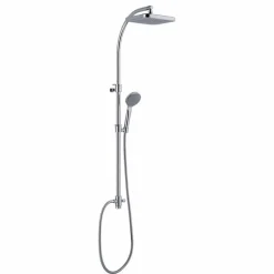 Viadurini Taps Duschsäulen-Duschsäule mit Umsteller und quadratischem Duschkopf Made in Italy - Silber