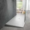 Viadurini Bathroom Rechteckige Duschwannen-Duschwanne aus Schiefer-Effektharz 120x70 mit Stahlgitter - Sommo
