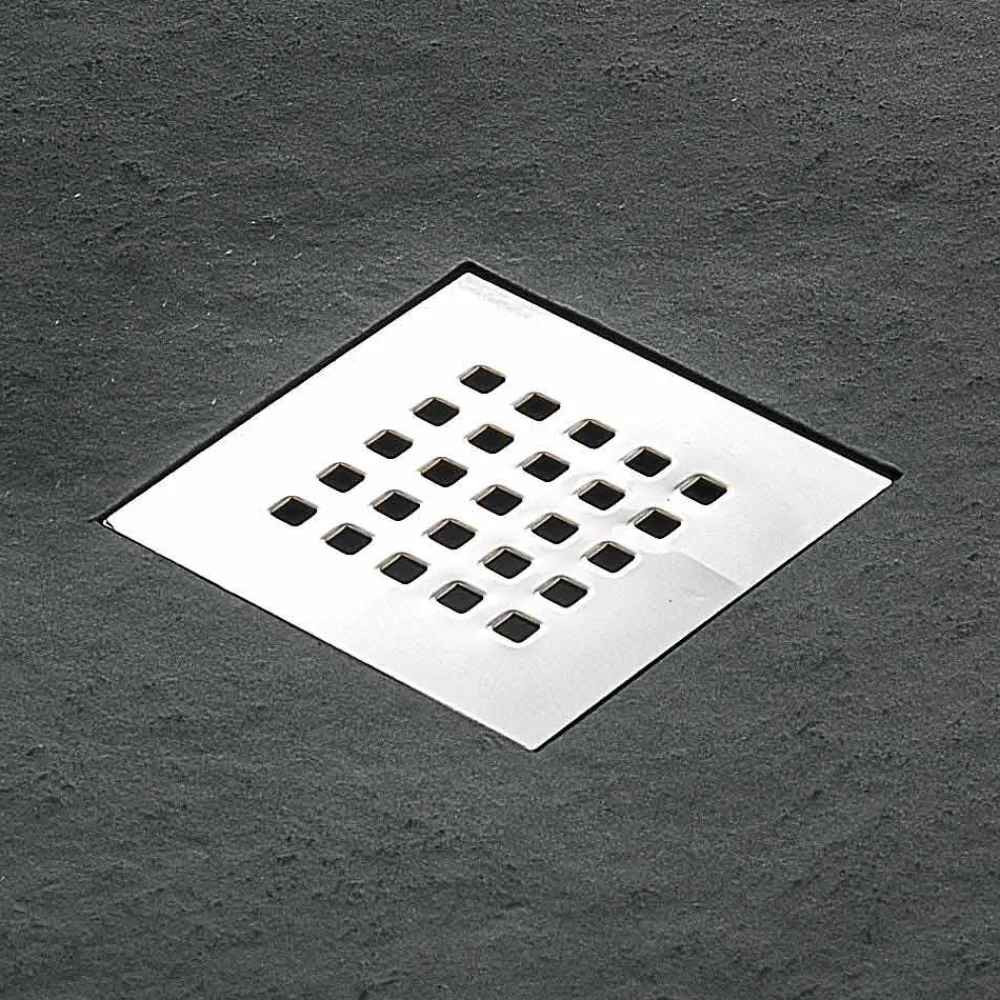 Viadurini Bathroom Rechteckige Duschwannen-Duschwanne 140x70 aus Stein-Effekt-Harz mit Stahlgitter - Domio