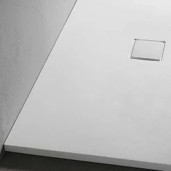 Viadurini Bathroom Rechteckige Duschwannen-Duschwanne 160x80 cm aus weißem Harz mit Ablauf und Abdeckung - Estimo