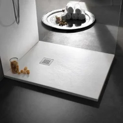 Viadurini Bathroom Rechteckige Duschwannen-Duschwanne 100x80 in Resin Stone Effect Finish Modernes Design - Domio
