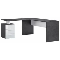 Viadurini Design Design Schreibtische-Eckiger Schreibtisch aus Melaminholz 2 Ausführungen - Analuisa