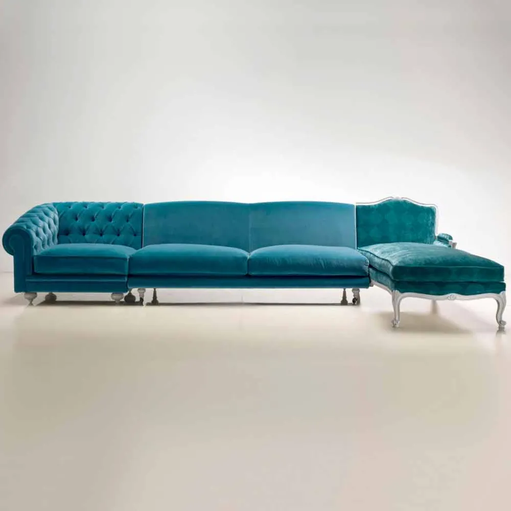 Viadurini Italian Sofas Klassische Sofas-Ecksofa, klassisches luxury Design, made in Italy, Narciso