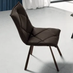 Viadurini Living Moderne Stühle-Ecoleather Esszimmerstuhl mit Metallstruktur 2 Stück - Riccarda