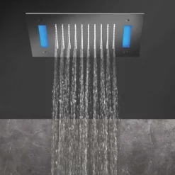 Viadurini Taps Duschköpfe-Edelstahl Single Jet Duschkopf mit LED-Farbtherapie Made in Italy - Sauron