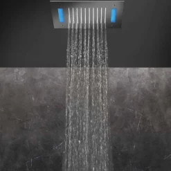 Viadurini Taps Duschköpfe-Edelstahl Single Jet Duschkopf mit LED-Farbtherapie Made in Italy - Sauron