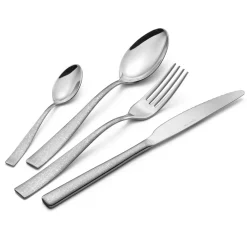 Viadurini Kitchen Besteck Set-Edelstahlbesteck mit lasergedruckter Poesie 24 Teile - Peperita