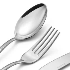 Viadurini Kitchen Besteck Set-Edelstahlbesteck mit lasergedruckter Poesie 24 Teile - Peperita