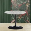 Viadurini Living Moderne Couchtische|Tulip Tische-Eero Saarinen Couchtisch aus Carrara-Marmor Statuarietto H 41, hergestellt in Italien – Scarlet