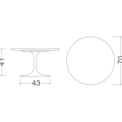 Viadurini Living Moderne Couchtische|Tulip Tische-Eero Saarinen Couchtisch aus Carrara-Marmor Statuarietto H 41, hergestellt in Italien – Scarlet