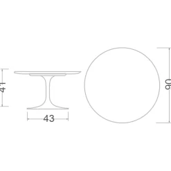 Viadurini Living Moderne Couchtische|Tulip Tische-Eero Saarinen Couchtisch aus Carrara-Marmor Statuarietto H 41, hergestellt in Italien – Scarlet