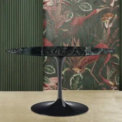 Viadurini Living Tulip Tische|Esstisch Oval-Eero Saarinen H 74 Ovaler Tulpentisch aus grünem Alpi-Marmor Made in Italy - Scharlachrot