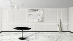 Viadurini Living Tulip Tische|Runde Tische-Eero Saarinen H 74 Runder Tulpentisch aus schwarzem Flüssiglaminat Made in Italy - Scharlachrot