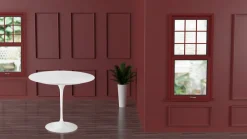 Viadurini Living Tulip Tische|Runde Tische-Eero Saarinen H 74 Runder Tulpentisch aus weißem Flüssiglaminat Made in Italy - Scharlachrot