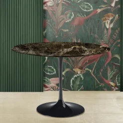 Viadurini Living Tulip Tische|Runde Tische-Eero Saarinen Tulip Tisch H 74 Rund aus dunklem Emperador-Marmor Made in Italy - Scharlachrot
