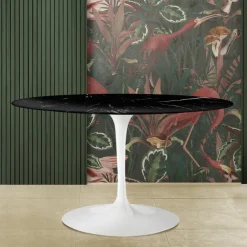 Viadurini Living Tulip Tische|Esstisch Oval-Eero Saarinen Tulip Tisch H 74 Oval aus schwarzem Marquinia Marmor Made in Italy - Scharlachrot