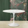 Viadurini Living Tulip Tische|Runde Tische-Eero Saarinen Tulip Tisch H 74 Rund mit Carrara Marmorplatte Made in Italy - Scharlachrot