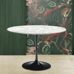 Viadurini Living Tulip Tische|Runde Tische-Eero Saarinen Tulip Tisch H 74 Rund mit Carrara Marmorplatte Made in Italy - Scharlachrot