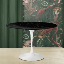 Viadurini Living Tulip Tische|Runde Tische-Eero Saarinen Tulip Tisch H 74 Rund aus schwarzem Marquinia Marmor Made in Italy - Scharlachrot