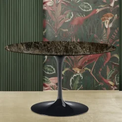 Viadurini Living Tulip Tische|Runde Tische-Eero Saarinen Tulip Tisch H 74 aus dunklem Marmor Emperador Made in Italy - Scharlachrot