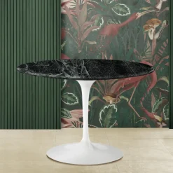 Viadurini Living Tulip Tische|Runde Tische-Eero Saarinen Tulpentisch H 74 mit grüner Alpi-Marmorplatte Made in Italy - Scharlachrot