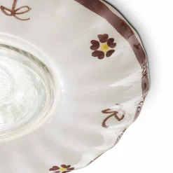 Ferroluce Vintage Deckenleuchten-Einbaustrahler aus gewellter Vintage-Keramik und handdekoriert - Pescara