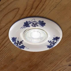 Ferroluce Shabby Chic Deckenleuchten-Einbaustrahler handdekoriert aus Keramik von Pescara