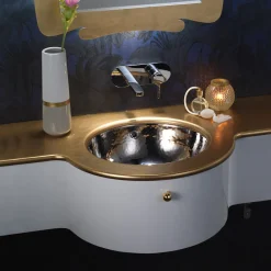 Viadurini Bathroom Waschbecken Aus Fire Clay-Einbauwaschbecken aus Schamotteton in 3 Ausführungen, hergestellt in Italien – Erioli