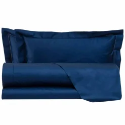 Viadurini Textile Bettlaken-Einfarbige Blätter komplett in Baumwollsatin für Doppelbett - Hibiskus