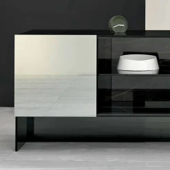 Viadurini Living Sideboards-Eingangsdesign Sideboard mit 2 Türen aus Rauchglas Made in Italy - Scocca
