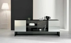 Viadurini Living Sideboards-Eingangsdesign Sideboard mit 2 Türen aus Rauchglas Made in Italy - Scocca