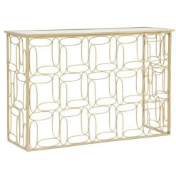 Viadurini Living Konsolentisch Flur-Eingangskonsole mit goldenem Spiegel und Eisenstruktur - Bollina