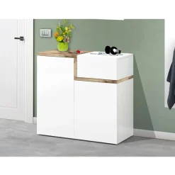 Viadurini Living Schuhschrank-Eingangsschuhregal 3 oder 4 Türen aus weißem Holz und Schiefer oder Ahorn - Tiscali