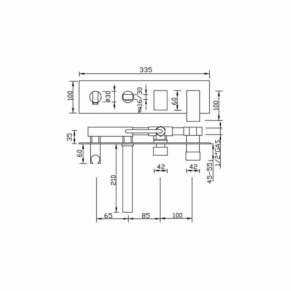 Viadurini Taps Badewannearmaturen-Eingebauter Bademischer mit Umsteller Made in Italy - Panela