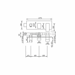 Viadurini Taps Badewannearmaturen-Eingebauter Duschmischer mit Messingumlenker Made in Italy - Panela