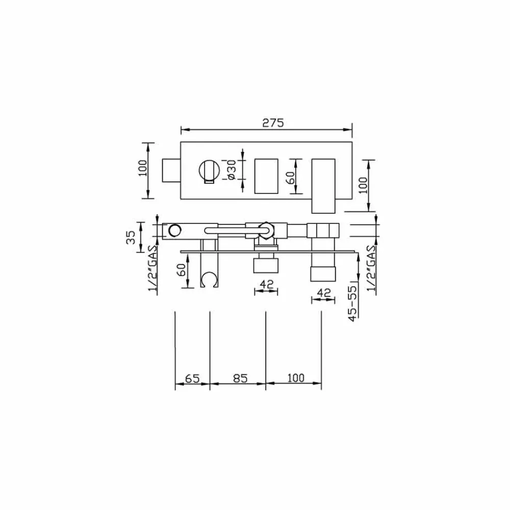 Viadurini Taps Badewannearmaturen-Eingebauter Duschmischer mit Messingumlenker Made in Italy - Panela