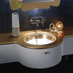 Viadurini Bathroom Waschbecken Aus Fire Clay-Eingebautes Badezimmerwaschbecken aus handgegossenem Schamott, hergestellt in Italien – Erioli