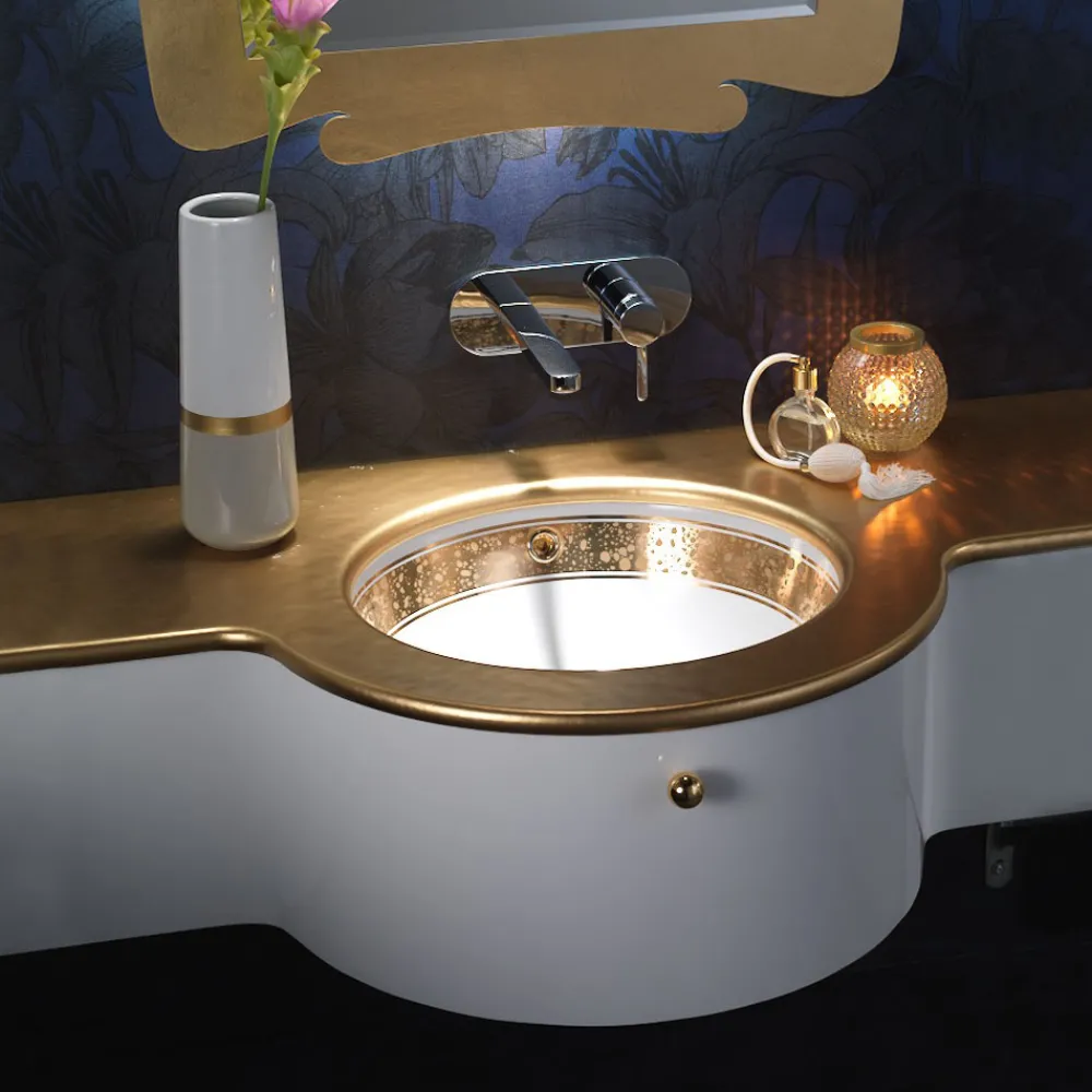 Viadurini Bathroom Waschbecken Aus Fire Clay-Eingebautes Badezimmerwaschbecken aus handgegossenem Schamott, hergestellt in Italien – Erioli