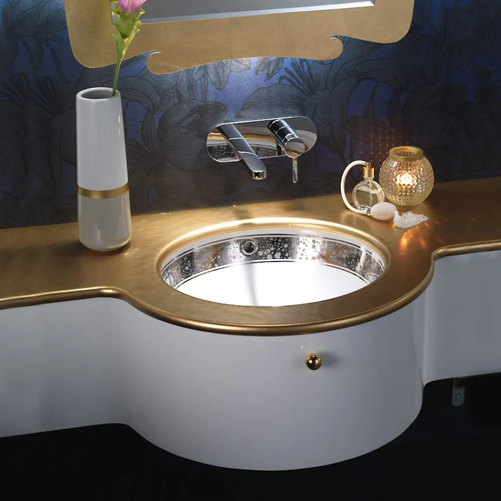 Viadurini Bathroom Waschbecken Aus Fire Clay-Eingebautes Badezimmerwaschbecken aus handgegossenem Schamott, hergestellt in Italien – Erioli