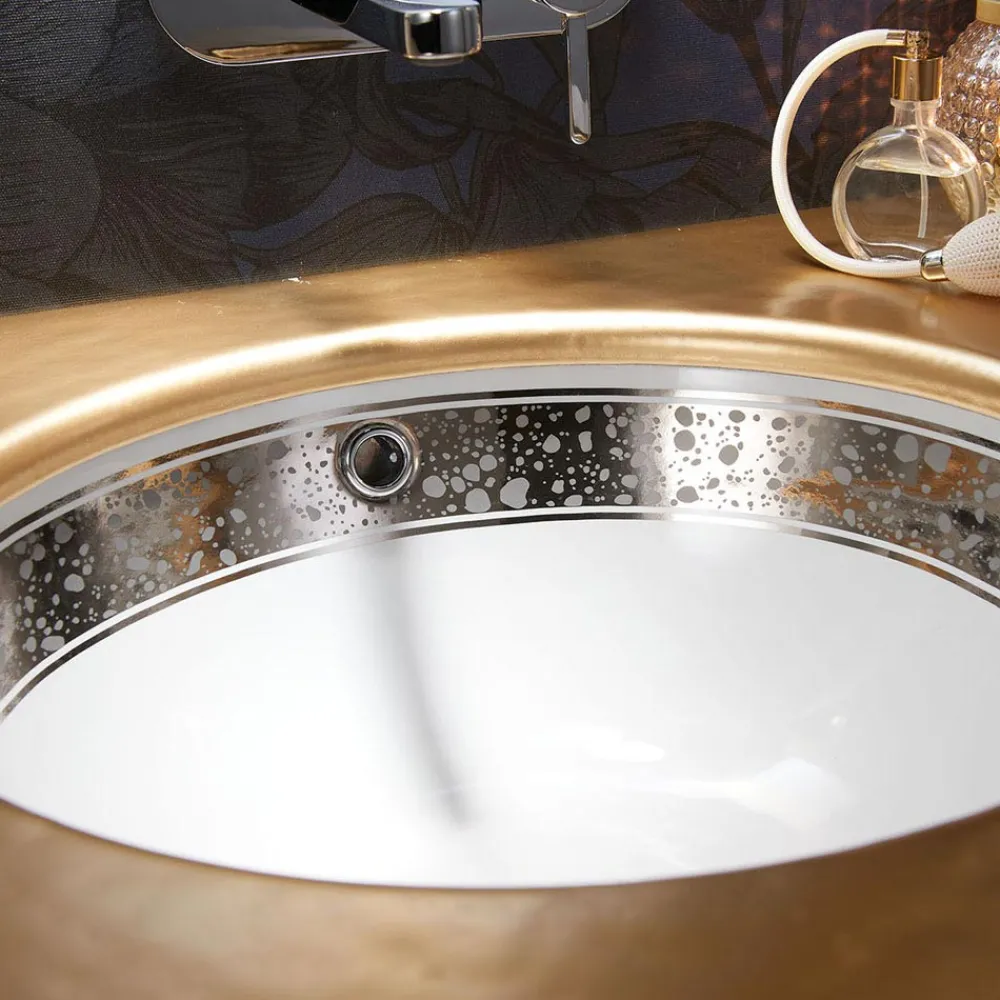 Viadurini Bathroom Waschbecken Aus Fire Clay-Eingebautes Badezimmerwaschbecken aus handgegossenem Schamott, hergestellt in Italien – Erioli