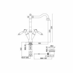 Viadurini Taps Waschbeckenarmaturen-Einlochmischer für klassisches Waschbecken aus Messing Made in Italy - Shelly