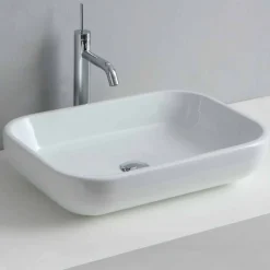 Viadurini Bathroom Keramikwaschbecken-Einloch-Waschtisch oder Wandwaschbecken aus Keramik Riardo