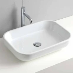 Viadurini Bathroom Keramikwaschbecken-Einloch-Waschtisch oder Wandwaschbecken aus Keramik Riardo