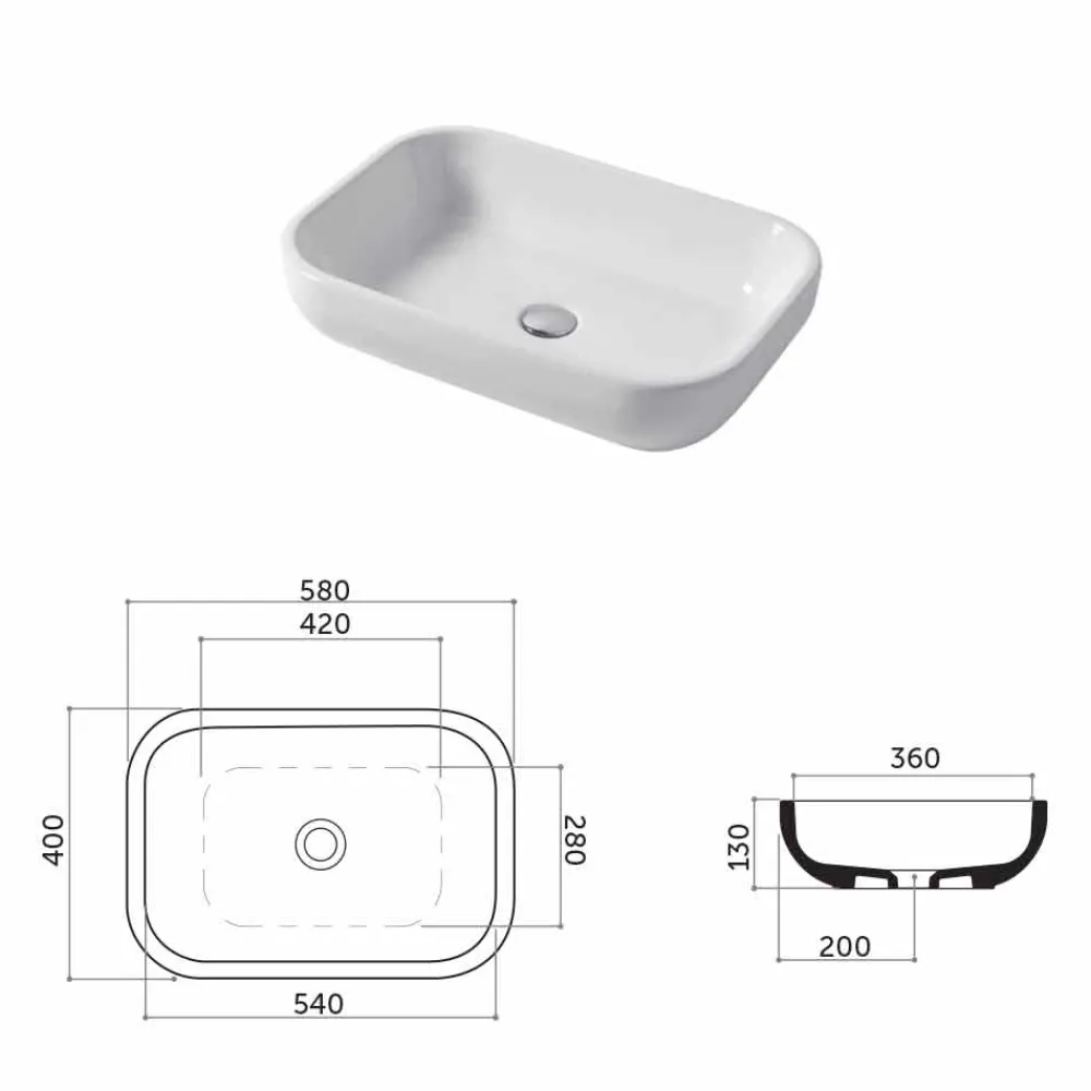 Viadurini Bathroom Keramikwaschbecken-Einloch-Waschtisch oder Wandwaschbecken aus Keramik Riardo