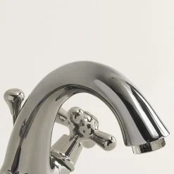 Viadurini Taps Waschbeckenarmaturen-Einloch-Waschtischarmatur aus Messing mit Ablauf im klassischen Stil - Ercolina