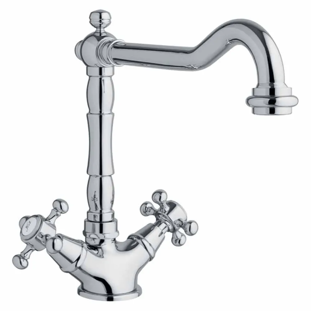 Viadurini Taps Küchenarmaturen-Einloch-Waschtischmischer in Messing Klassisches Design Made in Italy - Castor