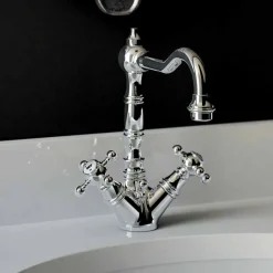 Viadurini Taps Waschbeckenarmaturen-Einloch-Waschtischmischer aus verchromtem Messing Made in Italy - Binsu