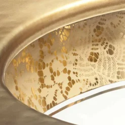 Viadurini Bathroom Waschbecken Aus Fire Clay-Einsatzwaschbecken Barock aus Fire Clay und 24k Gold handgemacht in Italien, Egeo