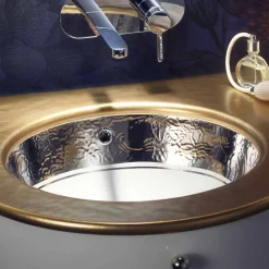 Viadurini Bathroom Waschbecken Aus Fire Clay-Einsatzwaschbecken Barock aus Fire Clay und Platingold made in Italy, Egeo