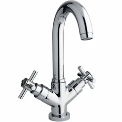 Viadurini Taps Waschbeckenarmaturen-Einstellbarer Einlochhahn mit Chrom-Messing-Abfluss Made in Italy - Zumbo